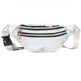 Laser Waterproof Outdoor Running Sports Fitness Waist Bag (Option: Silver-Below 20L)