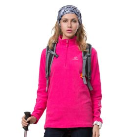 Autumn And Winter Warm Jacket Women's New Style Outdoor Women's Fleece Jacket (Option: Rose Red-L)